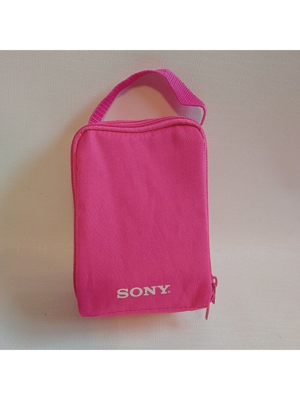 HOT PINK RETRO SONY Cassette Carrying Case Zip Up Pouch
